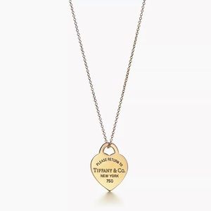Tiffany & Co Return to Tiffany Heart Tag Pendant Necklace Yellow Gold